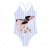 Uma peça de banho com decote em v halter bikini designer feminino biquíni estilo retro maiô verão alta qualidade banho 3 estilos