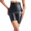 Women Waist Trainer Leather Pants Tummy Control Panties High Waisted Slimming Shapewear Pleather Body Shaper Shorts With Pockets