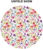 Housses de table jetables Printemps Été Nappe ronde florale 60 pouces Vêtements de table à fleurs Multicolore Rustique Couverture de table circulaire réutilisable pour pique-nique fête 231206