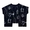 Men's T Shirts Summer Dark Black Printed Bat Casual Loose Personality Cape Top Large Size Short-sleeved T-shirts Male Clothes