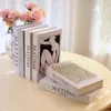 Decorative Objects Figurines Openable Simulation Book Storage Box Luxury Fake Books Kit for Decoration Coffee Table Villa le Home Decor Shooting Pro 231207