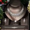 Wedding Jewelry Sets HIBRIDE Dubai Leaf Design Bridal Necklace Earring Set AAA Cubic Zirconia femme Ladies Accessories N242 231207