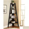 Living Room Furniture 5 Shees Corner Shelf Stand Wood Display Storage Home Tier Expresso325Q Drop Delivery Garden Dhmqd