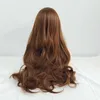 Internet celebridade franja de ar peruca versão coreana longo cabelo encaracolado alta temperatura seda tricolor peruca grande onda