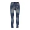 Designer AmirssBlue Jeans de base pour hommes, coupe slim, petits pieds, marque tendance, pantalon lavé, élastique, style SLP