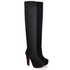 Bottes Sexy Stretch sur le genou bottes femmes talons hauts 12 cm plate-forme bottes femme automne hiver chaussures cuissardes grande taille 231206