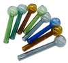 Colorful HOOKAHS Great Pyrex 4'' Oil Burner Pipe Thick color Glass dab nail pipes for glass water bong