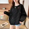 Women's Hoodies Sweater Spring And Autumn Loose Jacquard Western Style Leisure Plus Size Anti-Aging Pullover Top