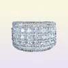 Yhamni Oryginalne solid 925 Srebrne pierścienie luksusowe modne pierścienie ślubne dla kobiet Micro CZ cyrkon Wedding Jewelry RA014691019959204803