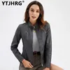 Women's Leather YTJHRG Jackets Motor Biker Tops Winter Coats Female Clothing 2023 Fashion Autumn Spring Outdoor Solid Zipper