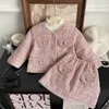 Conjuntos de roupas meninas roupa inverno outono algodão acolchoado crianças casaco saia moda camisa de pelúcia coreano roupas quentes conjunto 2 3 4 5 6 7 anos 231207
