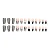 False Nails 24pcsbox Fake Nails Press on Reusable with Designs Set French Artificial Aurora Diamond False Tipsy Stickon Nails Tips Art 231207