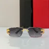 Novo design de moda óculos de sol quadrados 0515S lentes de corte sem aro de metal templos de animais estilo simples e popular ao ar livre óculos de proteção UV400