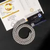 Fijne Sieraden Pass Diamond Tester 15Mm 4Row Hiphop Volledig Iced Out Vvs Moissanite Cubaanse Link Chain