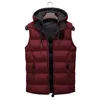 Coletes masculinos marca colete mens inverno casual outerwear quente capuz jaqueta homens sem mangas jaquetas reversíveis parkas 231207