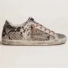 Superstar Scarpe casual in pelle mista Graffiti Sneakers con stampa leopardata Golden Classic Do-old Scarpe sporche Pelle di serpente Tacco in pelle scamosciata Glitter Slide Mid-Top Donna Uomo 36-46