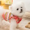 Dog Apparel Knitted Flower Pet Dog Sweaters Orange Winter Warm Year Clothing for French Bulldog Outfits Fancy Small Puppy Overalls 231206