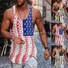 Men's Tank Tops Male Summer Striped Print I Shaped Round Neck Sleeveless Vest Blouse Long Sleeve Casual T Shirt Men