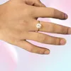 Yhamni Original 2 Ct 6 mm rund cz diamant massive gelbgoldringe anillos goldene schändliche Ringe für Frauen Geschenk Lyr16997723235112133