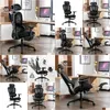 "Comfortable and Stylish Ergonomic Mesh Office Chair with Adjustable Armrest for Home Office or Bedroom - Black High Back Desk Computer Chair"