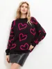 Maglioni da donna Maglione girocollo Autunno e inverno Colore a contrasto Allentato coreano stampato Love All-match Pullover a maniche lunghe in maglia