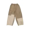 Men's Pants Men Cargo Multiple Pockets Elastic Waist Ankle-banded Drawstring Trousers Hip Hop Contrast Color Loose Male