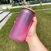 Hot selling 16oz high borosilicate glass light variable luminous UV color changing Mason cans