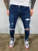 Jeans para hombres 2023 Primavera KPOP Estilo de moda Harajuku Slim Fit Pantalones sueltos Casual All Match Pantalones Sólidos Bolsillos con botones Cremallera rasgada