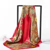 Stage Wear Fashion Lady Silk Scarf Gift Autumn And Winter Warm Satin Imitation Printed Shawl Wholesale