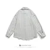 Koszule męskie Sprężyna i jesień japoński w stylu japońsku w stylu Retro Kolor Stripe Stripe Long-Sleeved Shirt Trendy Loose BF Style Para Cienka płaszcz