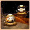 Decorative Objects Figurines USB Night Light LED Crystal Ball Table Lamp 3D Moon Planet Galaxy Decor for Home Children's Table Lamp Party Birthday Xmas Gifts 231207