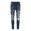 Дизайнер amirssHigh Street Новые изношенные джинсы с вырезами под нож, облегающая версия, ссылка на другие стили