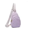 Sacos de cintura Versátil saco de peito para mulheres de alta qualidade Berber Fleece Crossbody Cor Sólida Multi-bolso Cinta Ajustável Cinto