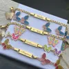 Charm Bracelets DUOYING Custom Baby Name Bracelet With Butterfly Pendant Enamel Colorful Charms Bangles For Girl's Jewelry Gift 231206