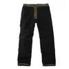 Pantalons pour hommes hiver chaud Cargo Double couche polaire salopette décontracté coton Rip-Stop tactique Baggy pantalon thermique