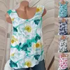 Damestanks Damestanktops Swing Bloemenprint Vest Ronde hals T-shirts Casual mouwloze blouses