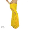 Stage Wear Side Slit Lace Pants Belly Dance Practice Clothes Training
