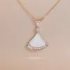 BVL collier en forme d'éventail or massif nacre Agate coquille jupe pendentif colliers or Rose collier Standard Original