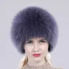 Beanieskull Caps Russia Winter Real Fur Hat Outdoor Warm Knitte Women Real Fur Bomber Hats Lady Luxury Quality 100％本物の毛皮帽子231206