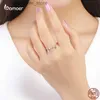 Solitaire Ring Bamoer Cute Dog Paw Tiny Pendant Ring for Women 925 Sterling Silver Heart Shape Ring Star Ring Fashion Wedding Jewelry GXR215 YQ231207