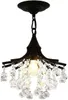 Chandeliers Style Crystal Ceiling Lamp Semi Flush Mount Clear K9 Chandelier E14 Bulbs Heads Lampshades Beside Bed Room Light