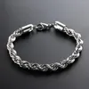 Charm Bracelets Fashion Stainless Steel Men's Bracelet Cuban Link Chain On Hand Twists Hip-hop Retro Jewelry Wholesale