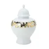 Storage Bottles Porcelain Flower Vase Ginger Jar With Lid 7x10.8inch Table Floral Arrangement