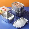 Vaisselle de grande capacité, conteneur de stockage d'école et de bureau pour enfants adultes, boîte à déjeuner de cuisine en acier inoxydable, Sandwich Bento