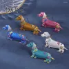 Broches DRui 2023 Animal teckel chien broche mode broche métal émail femmes vêtements bijoux accessoires fête vacances cadeaux