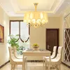 Lampki wiszące luksusowy europejski wysokiej jakości prosta osobowość sypialnia salonu okrągły żyrandol LED Crystal Creative E 14