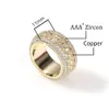 Anel de hiphop do anel de ouro de ouro de diamante rotativo, anel de moissanita para homens e mulheres