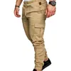 Men's Pants Men Harajuku Joggers Clothing Trousers Casual Solid Color Pockets Waist Drawstring Ankle Tied Skinny Cargo