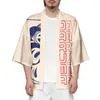 Ropa étnica Moda Streetwear Dharma Huevo Impresión Tradicional Kimono Casual Hombres Mujeres Cardigan Cosplay Camisas Harajuku Japonés Samurai