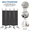 Living Room Furniture 6Ft 4 Panel Divider Folding Privacy Sn Home Office Separator 2 Color Drop Delivery Garden Dh8U1